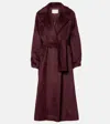Max Mara Albata Belted Alpaca And Wool-blend Coat In Animal Print
