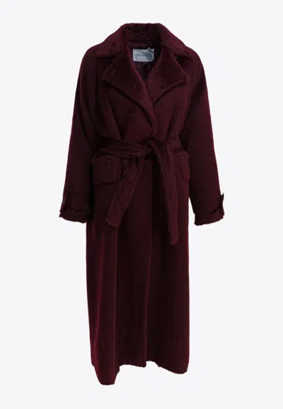 Max Mara Albata Belted Wool Coat In Red