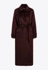 Max Mara Albata Double-breasted Wool-blend Coat In Burgundy