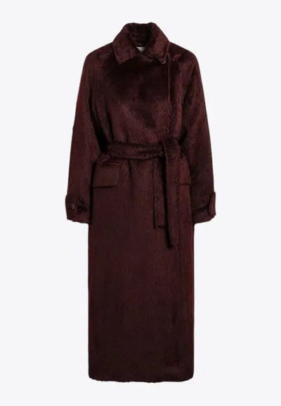 Max Mara Albata Double-breasted Wool-blend Coat In Burgundy