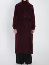 Max Mara Lpaca-blend Oversized Long Coat In Burgundy