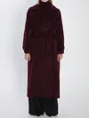 Max Mara Lpaca-blend Oversized Long Coat In Burgundy