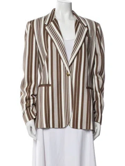Pre-owned Max Mara Albata Striped Blazer In Brown
