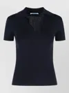 Max Mara Albero Virgin Wool Short Sleeve Polo In Blue