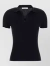 Max Mara Albero Wool Polo Shirt Collared Neck In Black