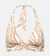 Max Mara Alberta Zebra-print Bikini Top In Multicoloured