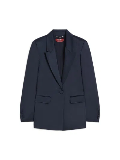 Max Mara Studio Silk-effect Nested Jacket With Buttoned Handles In Multi