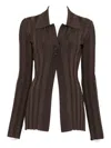 Max Mara Albio Ribbed Cardigan In Brown