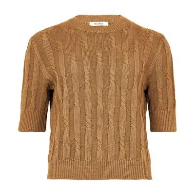 Max Mara Album Linen Sweater In Beige