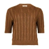 Max Mara Album Linen Sweater In Brown
