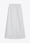 Max Mara Alcade Denim Long Skirt In White
