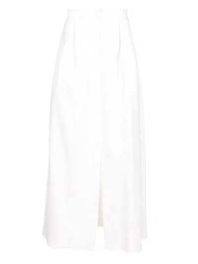 Max Mara Alcade Long Skirt In White