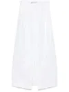 Max Mara Wide White Gabardine Skirt In White