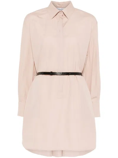 Max Mara Alcade Mini Shirt Dress In Pink