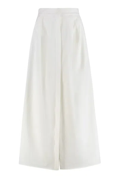 Max Mara Alcade Stretch Gabardine Skirt In White