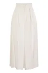Max Mara Alcade1234 Wide Gabardine Skirt In White