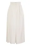 Max Mara Alcade1234 Wide Gabardine Skirt In White