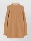 Max Mara Alcazar Cable Knit High Neck Sweater In Brown