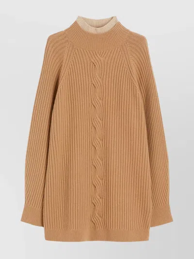MAX MARA ALCAZAR CABLE KNIT HIGH NECK SWEATER