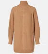 Max Mara Alcazar Wool And Cashmere Turtleneck Sweater In Brown
