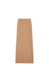 Max Mara Viscose Crepe Skirt In Brown