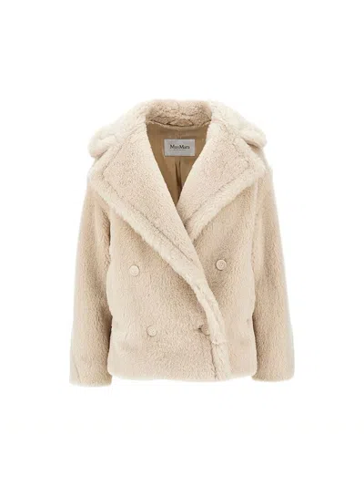 Max Mara Teddy Faux-fur Double-breasted Jacket In Multi