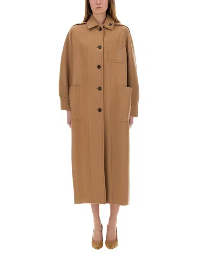 Max Mara "aldo 134" Coat In Brown
