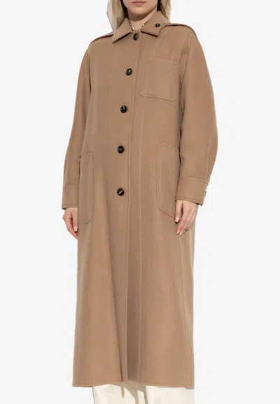 Max Mara Aldo Single-breasted Long Coat In Multicolor