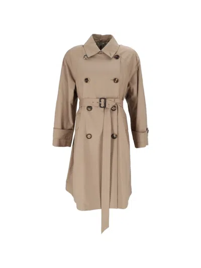 Max Mara Alessio Double-breasted Trench Coat In Brown