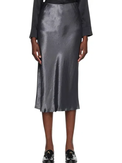 Max Mara Alessio Midi Skirt In Steel In Blue