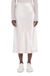 Max Mara Grey Satin Alessio Skirt In Powder