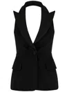 Max Mara Aletta Sleeveless Wool Evening Jacket In 黑色