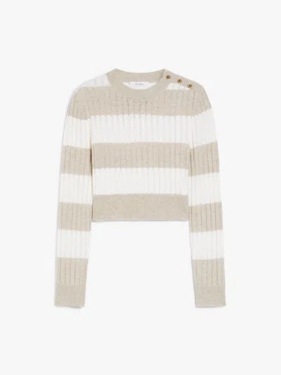 Max Mara Alfeo Striped Ribbed Wool And Cashmere-blend Sweater In Multi