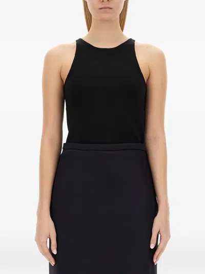 Max Mara Alfeo Stretch Wool-blend Tank In Black