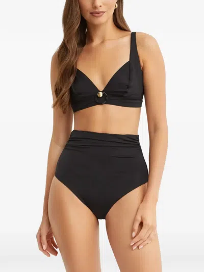 Max Mara Alia Ring-detail Bikini Top In Black