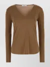 Max Mara Alias Fitted Silhouette Long Sleeves Top In Brown