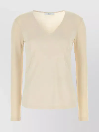 Max Mara Alias Long Sleeve U-neck V-neck Lingerie In Neutrals