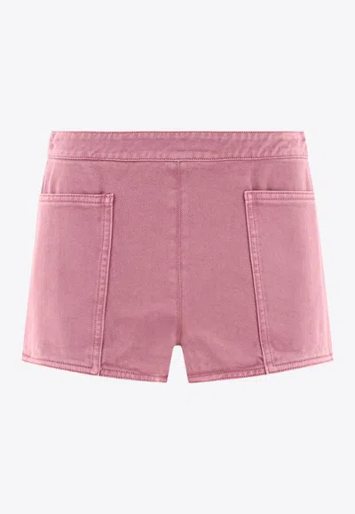 Max Mara Alibi Mini Denim Shorts In Purple