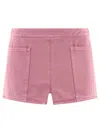 Max Mara Cotton Shorts With Back And Side Pockets In Purple