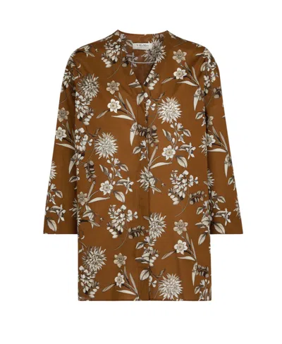 Max Mara Alinda Floral Shirt In Brown