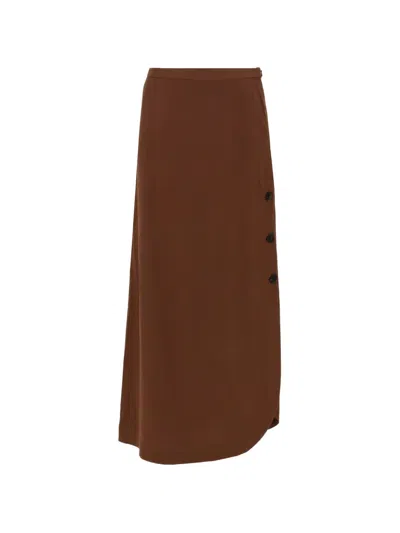 Max Mara Maximally Light Canvas-effect Mini Skirt In Viscose Linen Blend In Brown