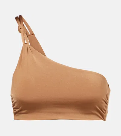Max Mara Alisia One-shoulder Bikini Top In Brown