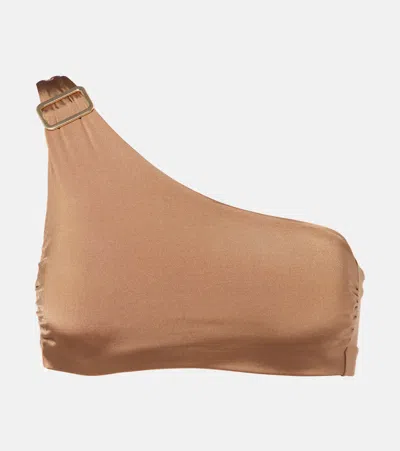 Max Mara Alisia One-shoulder Bikini Top In Brown