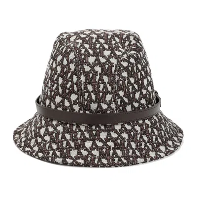 Max Mara All-over Logo Bucket Hat In Brown