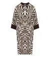 Max Mara All-over Patterned Drawstring Kaftan In Marrone