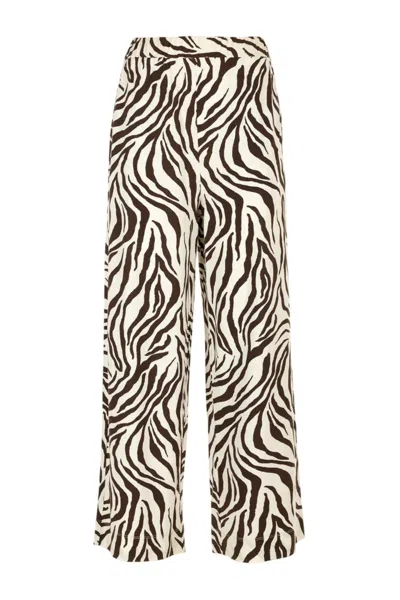 Max Mara All-over Printed Straight Leg Pants In White