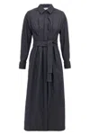Max Mara Go Belted Waist Midi Dress With Long Sleeves