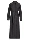 Max Mara Go Belted Waist Midi Dress With Long Sleeves