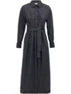 Max Mara Go Belted Waist Midi Dress With Long Sleeves
