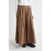 Max Mara Aloe Pleated Micro Faille Maxi Skirt In Brown